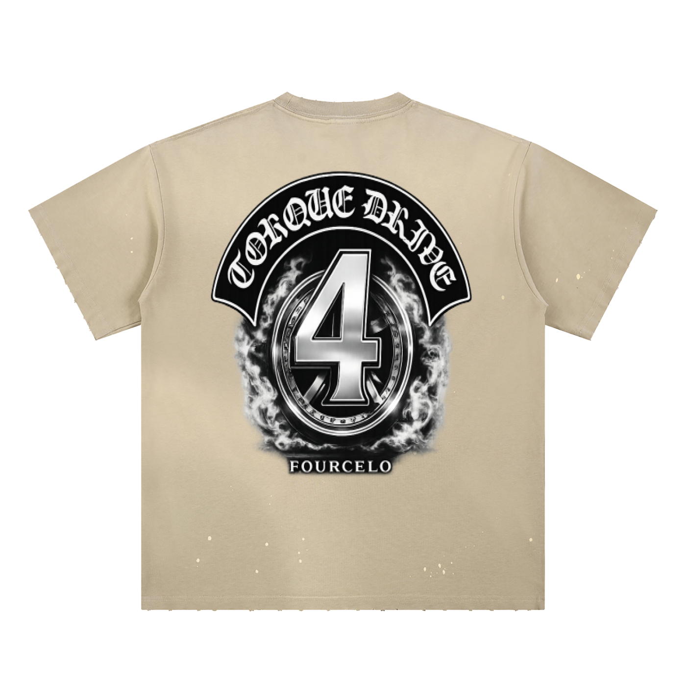 Hand-Frayed Sunfade Paint Splatter T-Shirt - torque drive / Fourcelo collab shirt LIMITED
