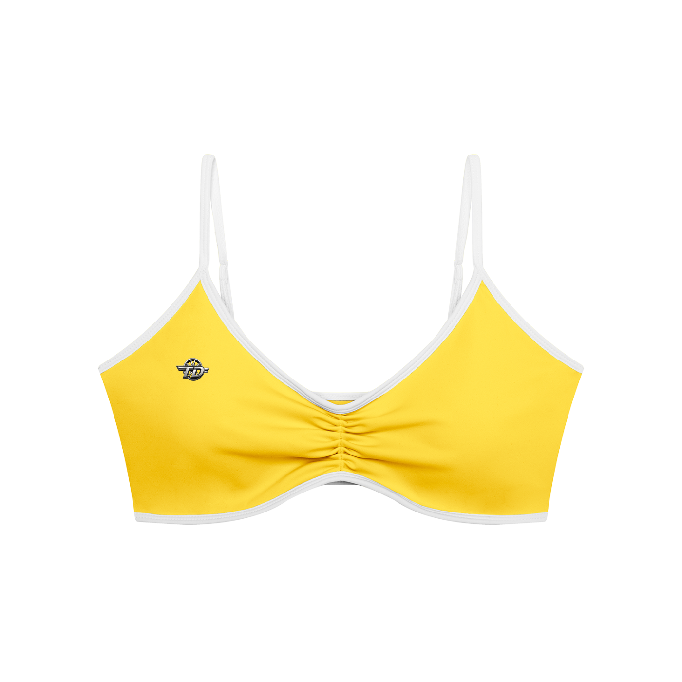 Women's Color Block Ruched V-Neck Sports Bra