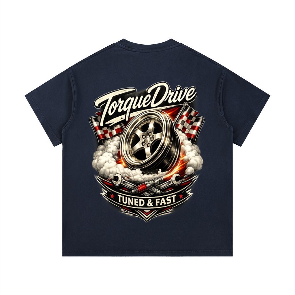 Mens Vintage Wash Torque Drive Cotton T-Shirt