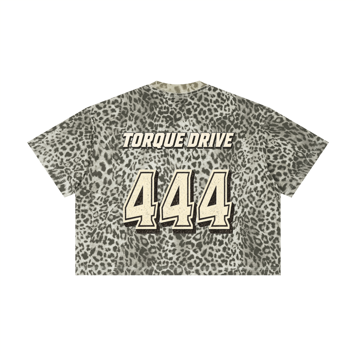 Unisex Torque Drive Leopard Print Boxy T-Shirt