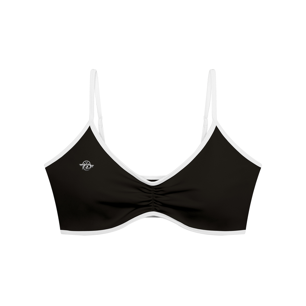 Women's Color Block Ruched V-Neck Sports Bra