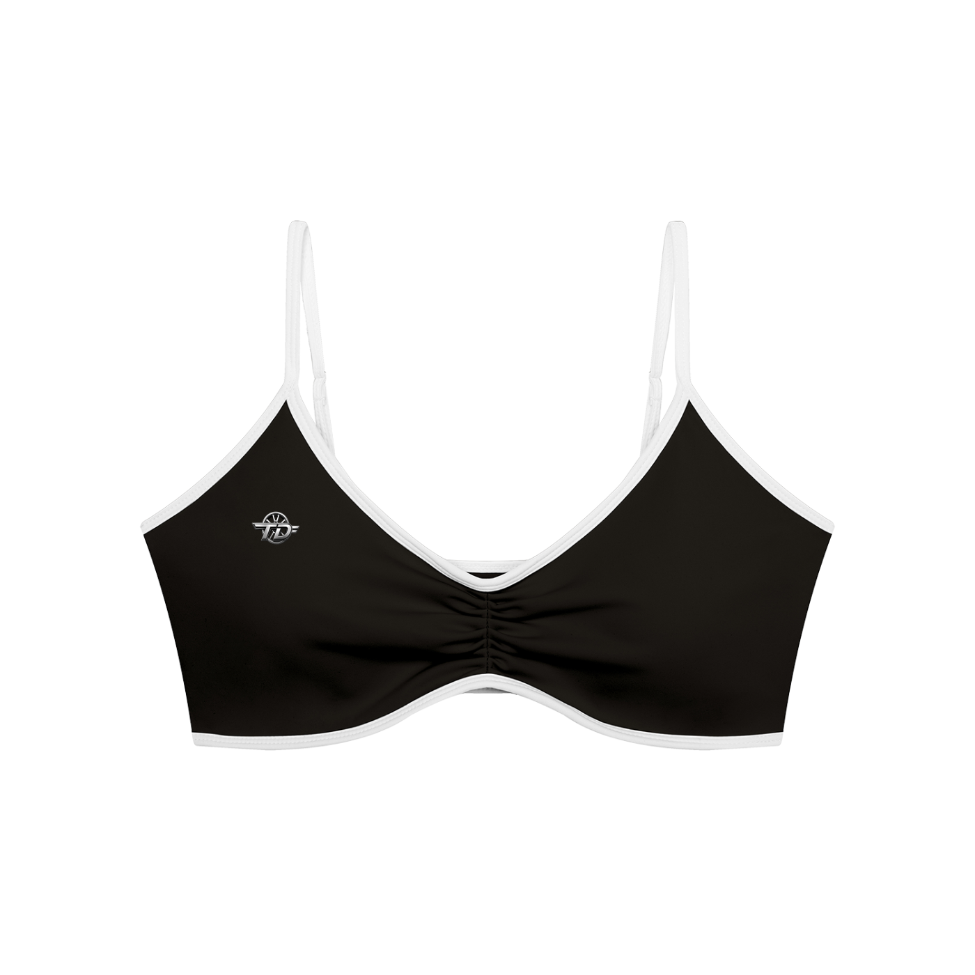Women's Color Block Ruched V-Neck Sports Bra