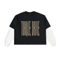 Layered Contrast Sleeve Cotton T-Shirt