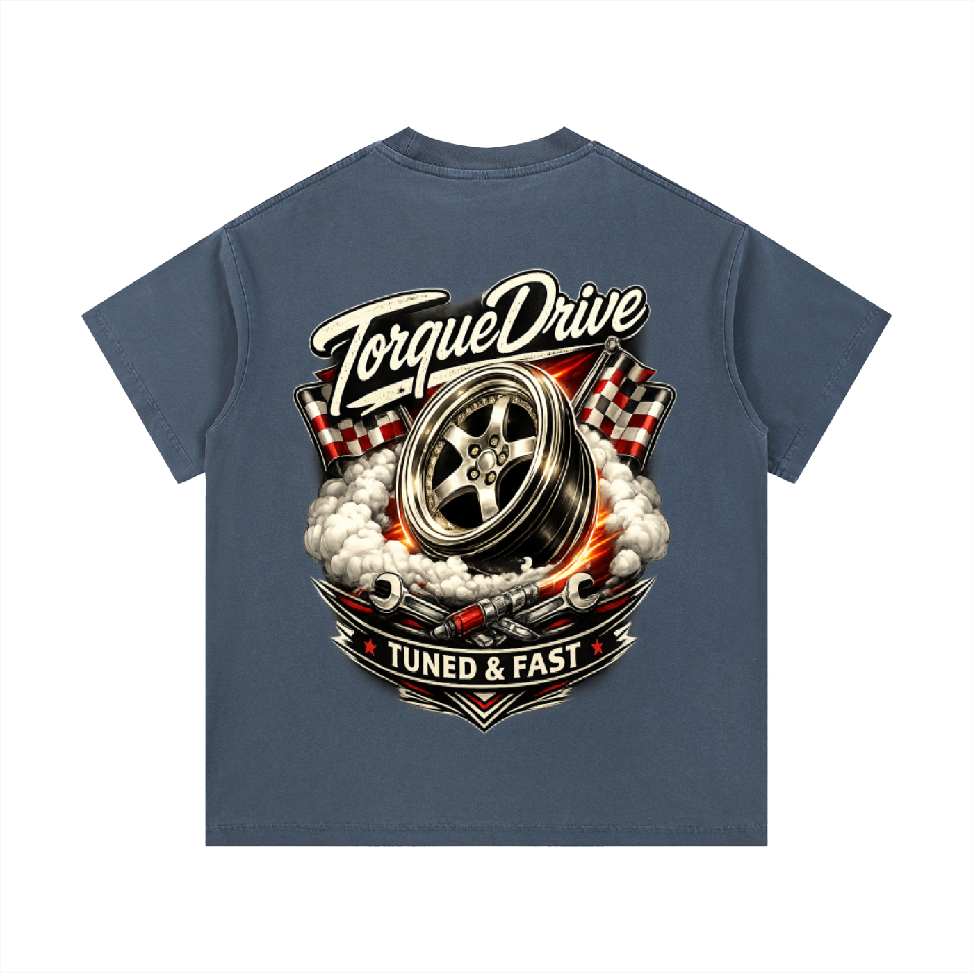 Mens Vintage Wash Torque Drive Cotton T-Shirt