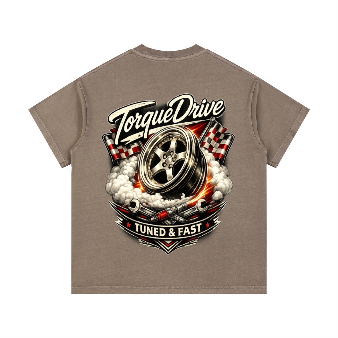 Mens Vintage Wash Torque Drive Cotton T-Shirt