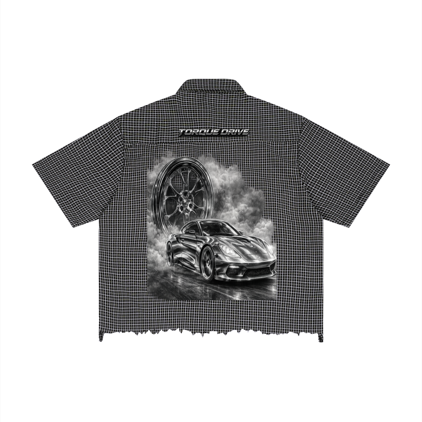 Unisex Distressed Plaid Boxy Shirt