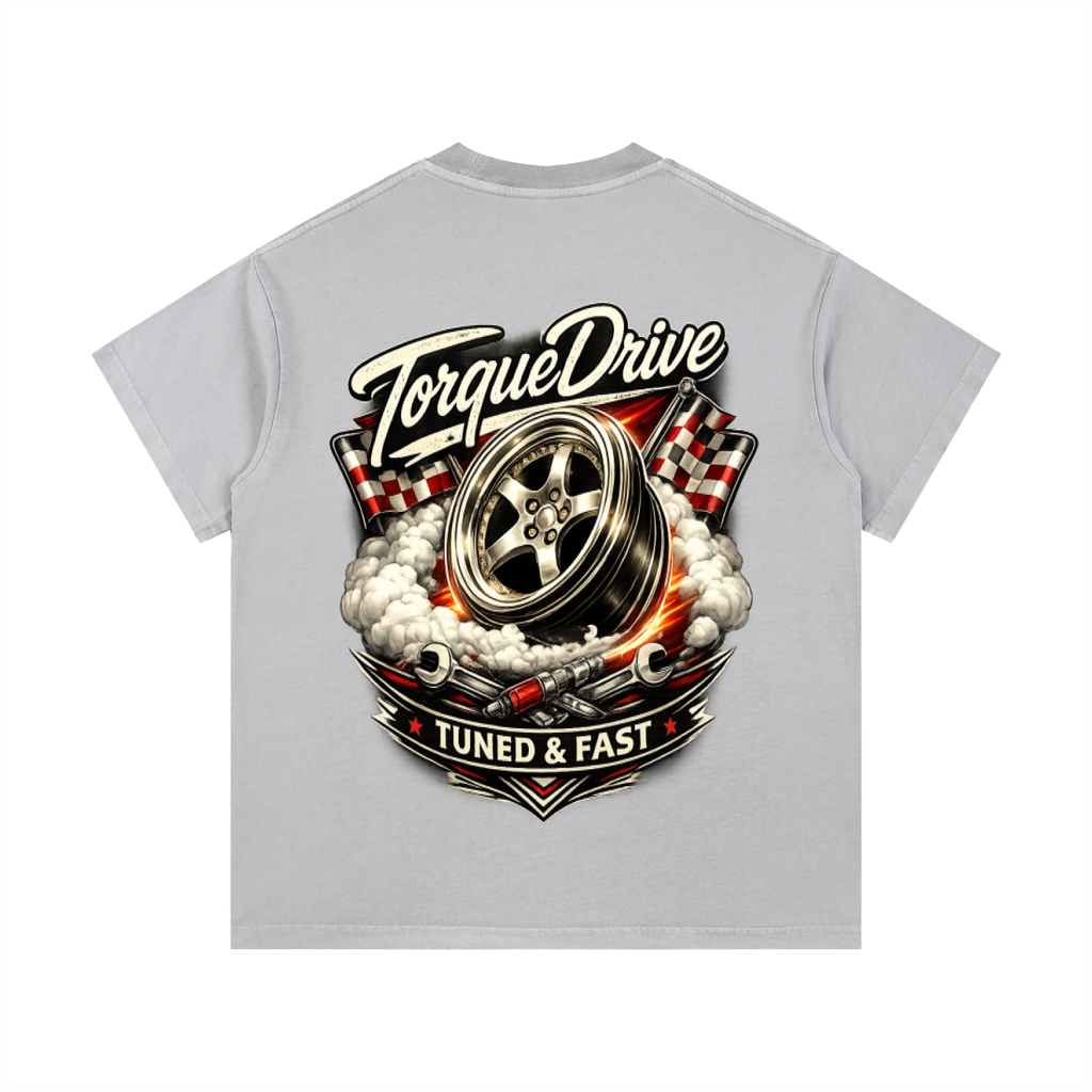 Mens Vintage Wash Torque Drive Cotton T-Shirt