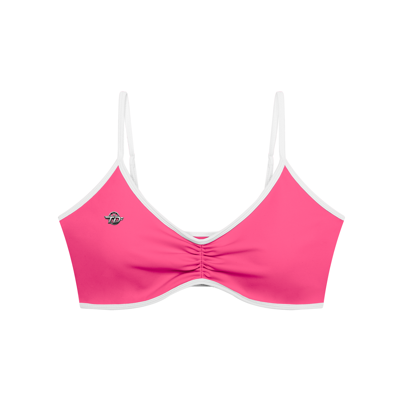 Women's Color Block Ruched V-Neck Sports Bra
