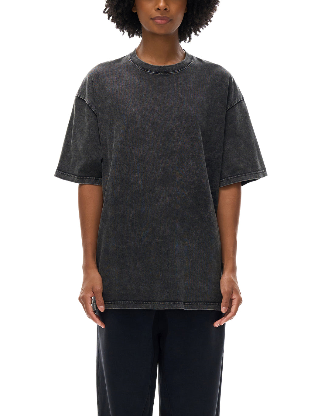 Snow Washed Torque Drive Oversized Cotton T-Shirt