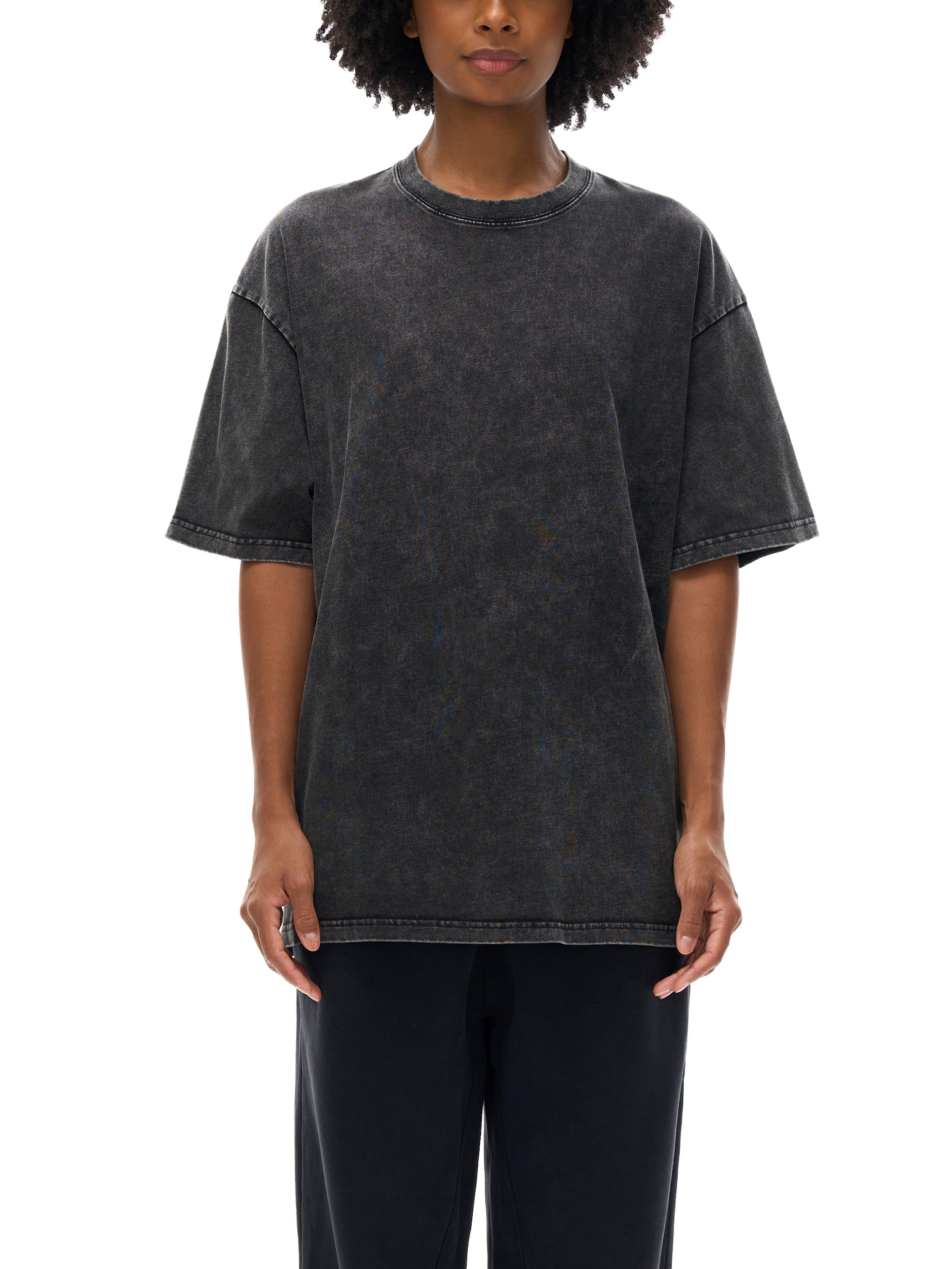 Snow Washed Torque Drive Oversized Cotton T-Shirt