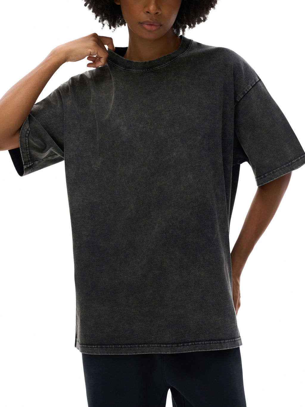 Snow Washed Torque Drive Oversized Cotton T-Shirt