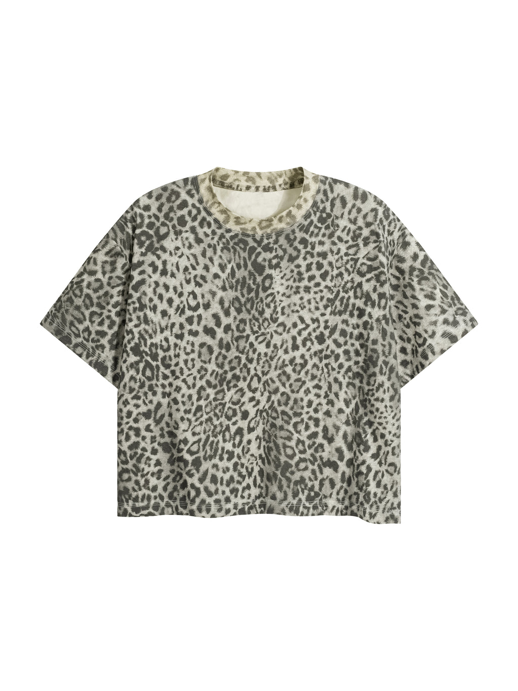 Unisex Torque Drive Leopard Print Boxy T-Shirt