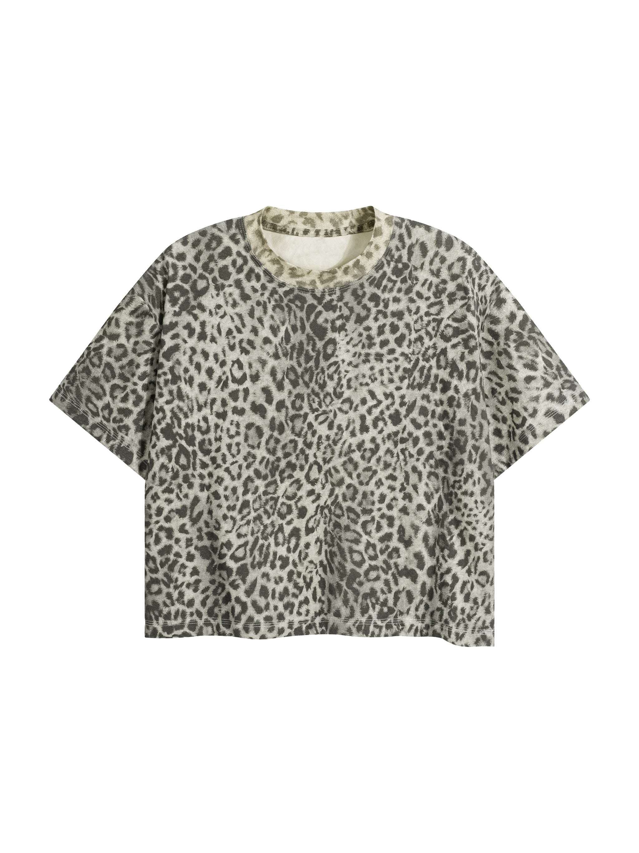 Unisex Torque Drive Leopard Print Boxy T-Shirt