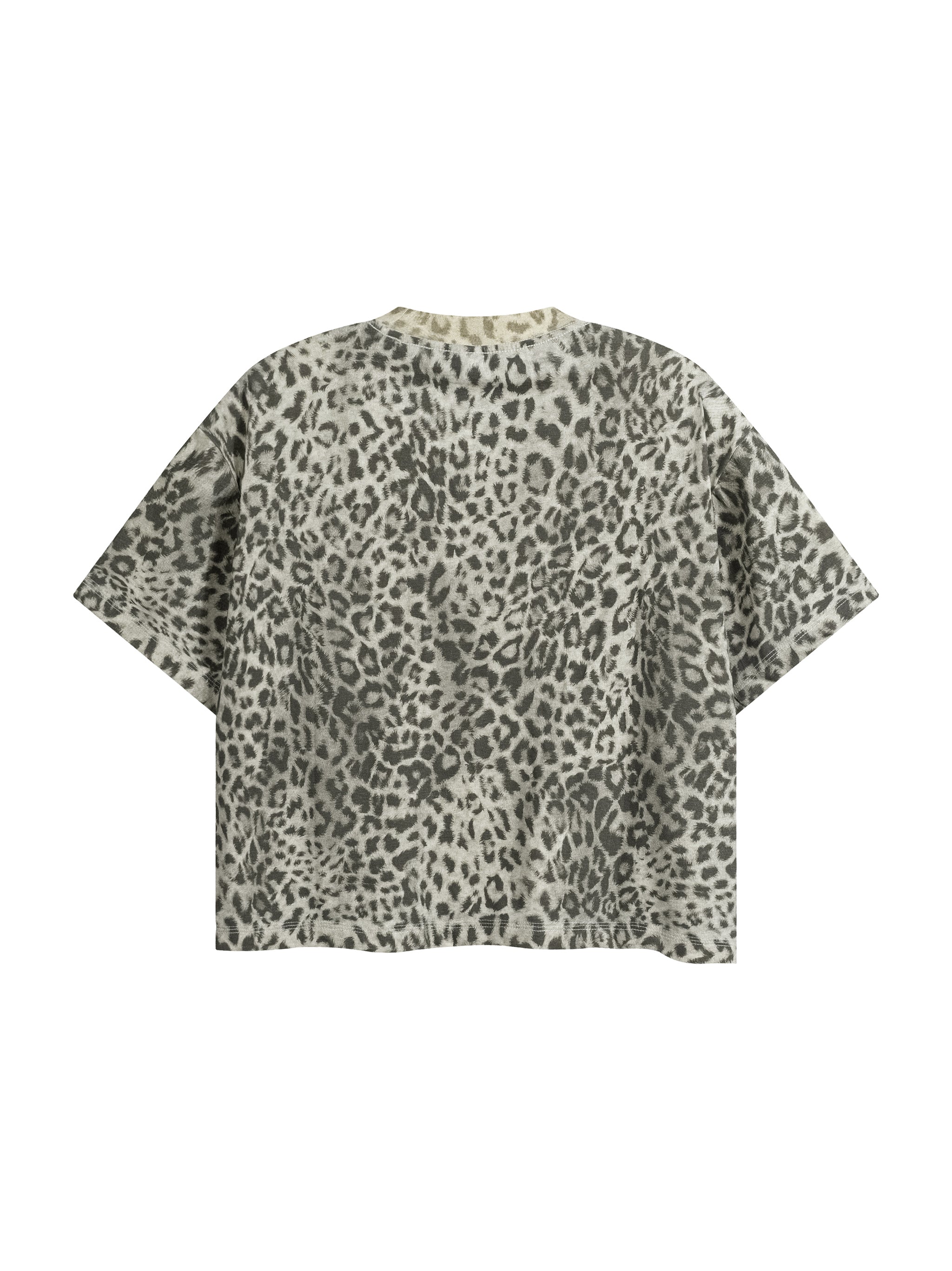 Unisex Torque Drive Leopard Print Boxy T-Shirt