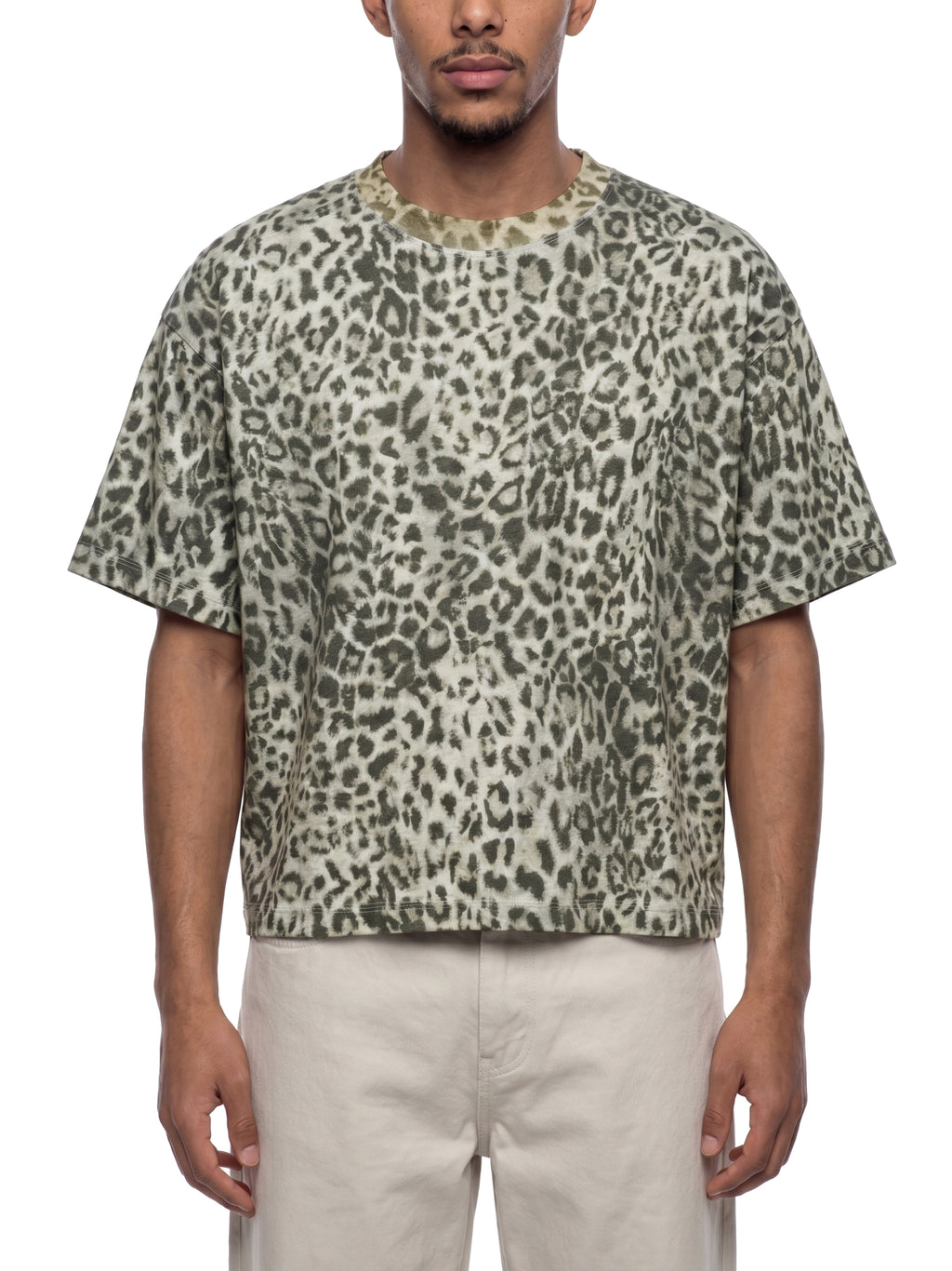 Unisex Torque Drive Leopard Print Boxy T-Shirt